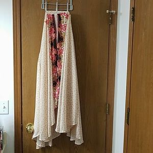 Free People Floral Skirt Peach and Pink XS Lined